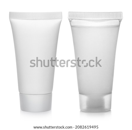 White cream tubes set, isolated on white background Royalty-Free Stock Photo #2082619495