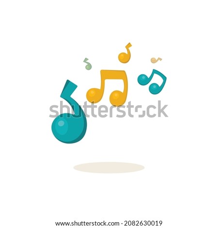 Music notes. Musical inspiration concept. Abstract musical notes. Cartoon style, hand drawn vector illustration. Part of set.