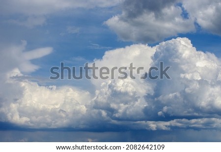 Dramatic sky with white cloud 