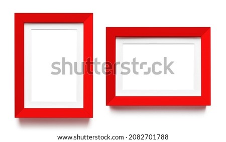 Red frames, isolated on white background