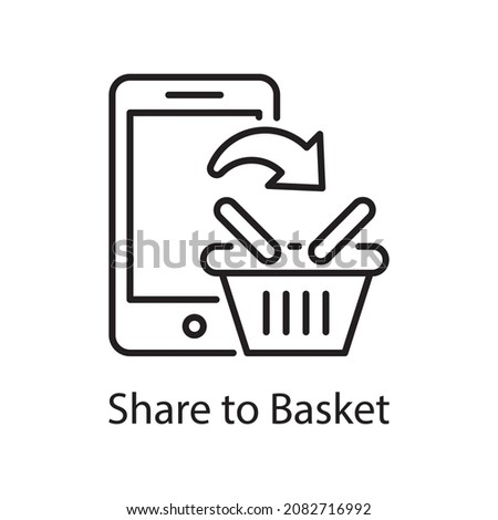 Share to Basket vector outline Icon Design illustration. Web And Mobile Application Symbol on White background EPS 10 File