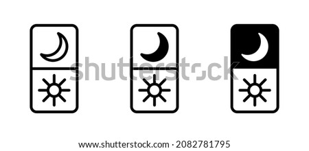 Line Icon Switches Day-Night Mode In Simple Style. Light Dark mode for mobile app development. Vector sign in a simple style isolated on a white background. Original size 64x64 pixels. Set of vector Royalty-Free Stock Photo #2082781795