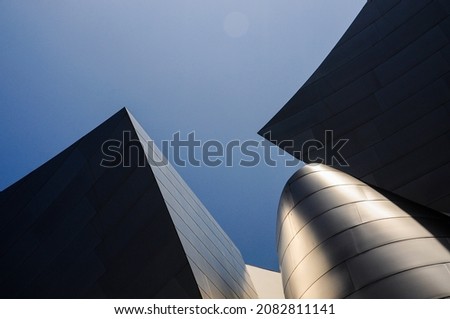 Details of the shapes and lines of the Walt Disney Concert Hall building Royalty-Free Stock Photo #2082811141