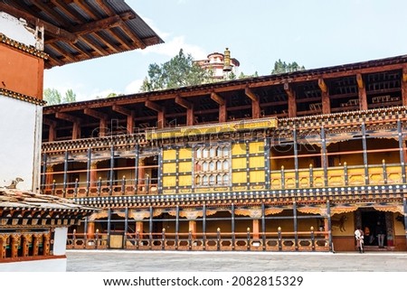 Interior of Rinpun Dzong monastery in Paro, Bhutan, Asia