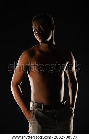 silhouette of african black male posing in studio