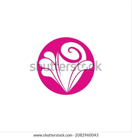 flower bud logo vector template