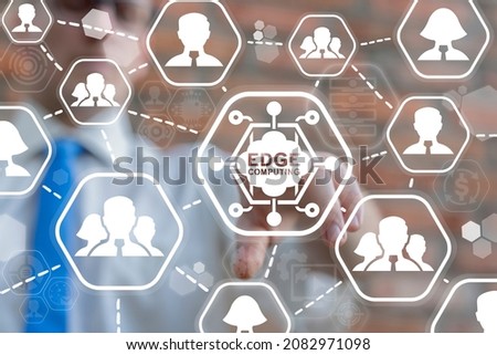 Concept of EDGE Computing. Internet Network AI Cloud Big Data Technology.