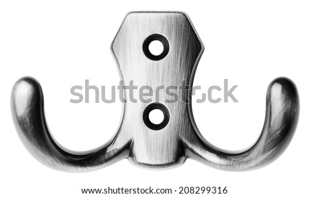Metal hanger isolated on white -Clipping Path Royalty-Free Stock Photo #208299316