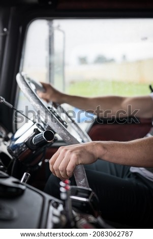 Driving a large transport truck 