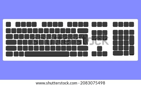 Keyboard. IT computer equipment.  Electronic computer keyboard.  Vector illustration.
