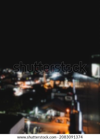 defocused on the beauty of the city of Gorontalo at night.