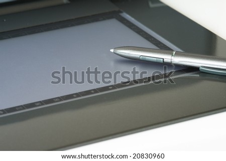 closeup of graphic tablet