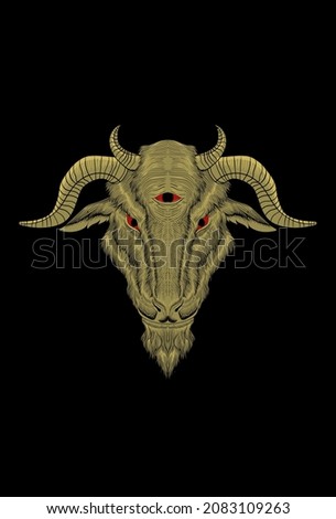 Goat with three eyes artwork illustration