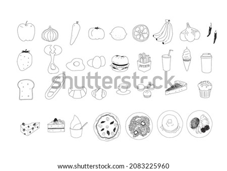 Simple line drawing food decoration illustration
