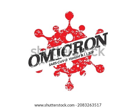 Omicron Variant, Omicron Virus, New COVID-19 variant, SARS-CoV-2, Coronavirus Variant Omicron, Vector illustration. Royalty-Free Stock Photo #2083263517