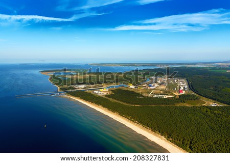 Landfall of Nord Stream Pipeline and largest nuclear power Station of GDR Lubmin Royalty-Free Stock Photo #208327831