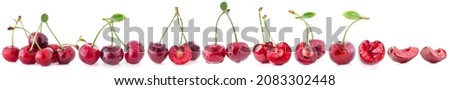 Set of cherry isolated on white Royalty-Free Stock Photo #2083302448
