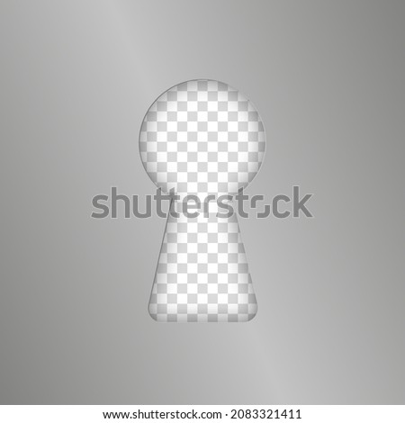 Keyhole icon. Key hole for door. Gray silhouette keyhole isolated on transparent background. Home lock. Secrecy graphic. Simple flat lock. Symbol secret concept. Padlock outline. Vector illustration Royalty-Free Stock Photo #2083321411