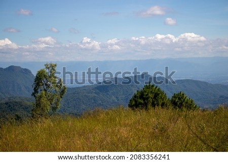 landscape mountains with sky and clouds