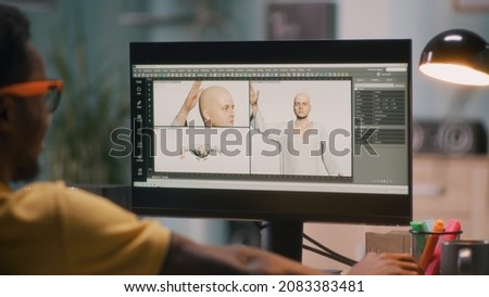 Man creating human 3D model