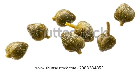 Pickled capers isolated on white background with clipping path Royalty-Free Stock Photo #2083384855