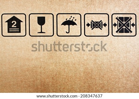 Safety icon on paper box background  brown paper