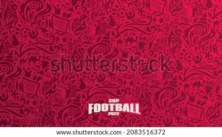 football 2022. ball graphic design vector illustration. Qatar stylish background gradient