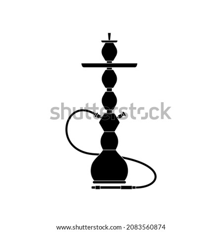 Hookah icon in the form of a flat pattern on a white background. Vector image.