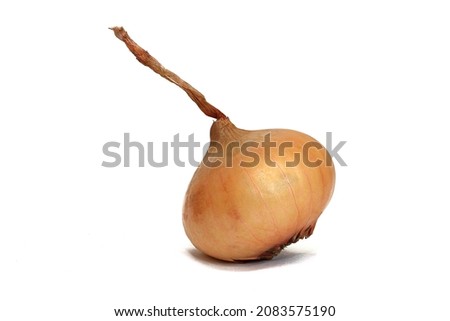 Organic yellow onion isolated on white background
