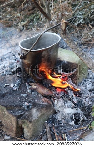 A pot on the fire.