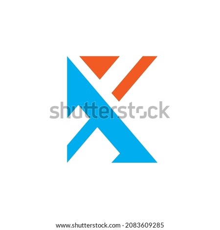 X OR k Letter concept design icon  Vector Illustration template web