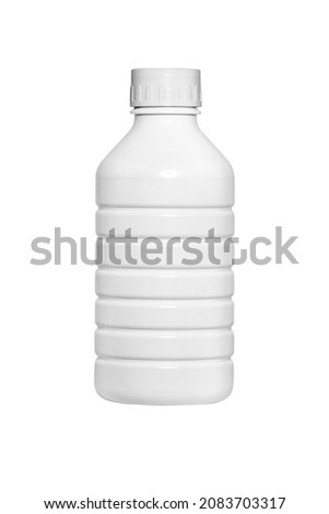 White Pesticide Bottle isolated on white background