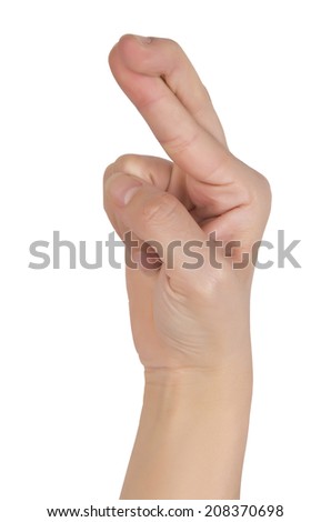 women hand isolated on a white background.