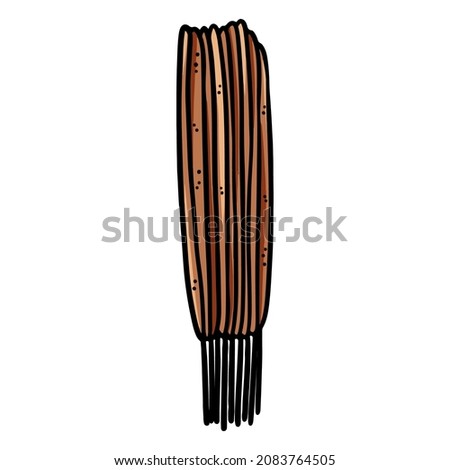 Incense sticks bundle hand drawn doodle. Vector isolated cartoon aromatic sticks image. Smoking cleansing magical indigenous item