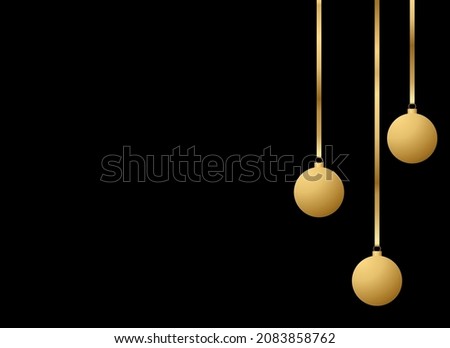 Gold glitter particles Christmas balls hanging from top isolated  on png or transparent  background. Graphic resources for New Year, Birthdays and luxury card. Vector illustration 