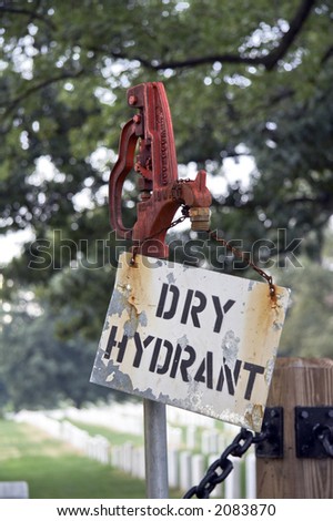 white sign with black letter, red hydrant - DRY HYDRANT