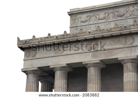 Details of the fassade Lincoln Memorial, Washington DC