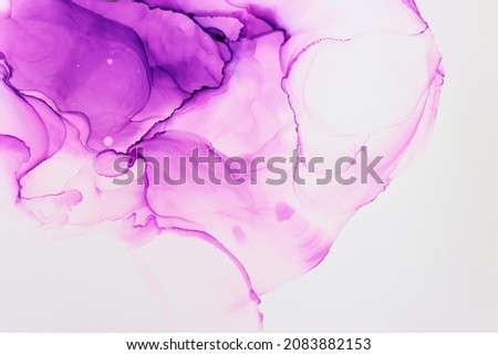 art photography of abstract fluid painting with alcohol ink, pink and purple colors