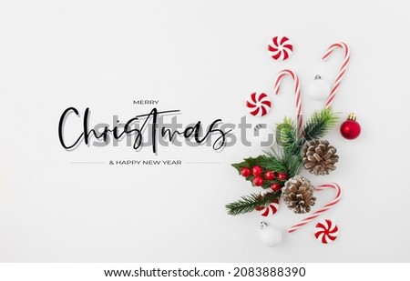 beautiful christmas composition congratulating the christmas season Royalty-Free Stock Photo #2083888390