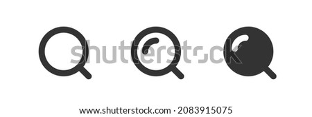 Glass search icon. Lens search symbol. Magnify zoom sign, find concept in vector flat style.