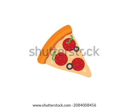 Pizza slice vector isolated icon. Pizza slice emoji illustration. Pizza slice vector isolated emoticon