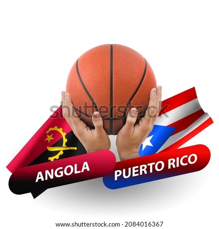 Basketball competition match, national teams angola vs puerto rico