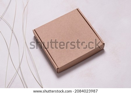 Brown cardboard, carton box, moc up, texture Royalty-Free Stock Photo #2084023987