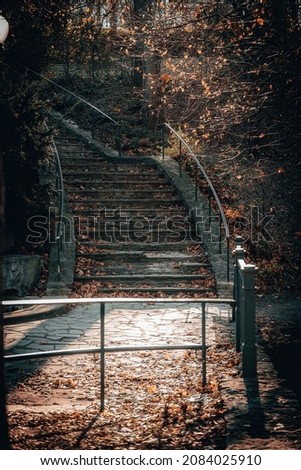 Old set of stairs in Elmwood Park, Omaha Nebraska, USA