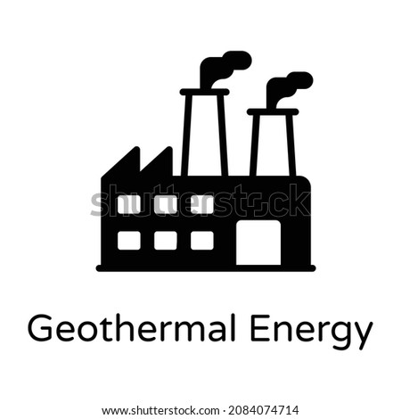 Geothermal energy in solid style icon, editable vector 