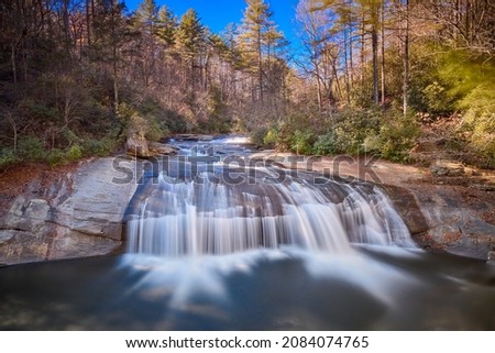 Turtleback Falls in Gorges State Park near Sapphire in North Carolina, USA Royalty-Free Stock Photo #2084074765