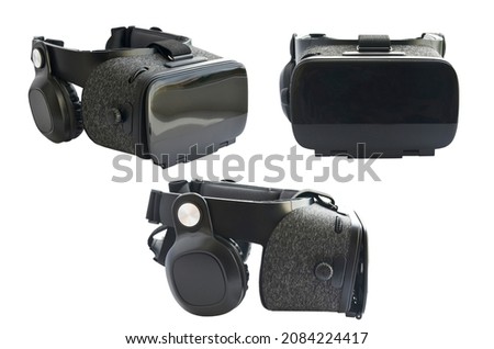 isolated vk glasses, modern technology virtual reality no people.