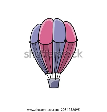Hot Air Balloon isolated on white. Sketch for your design