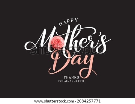 Happy mother's day greeting text vector design. Mother's day greeting typography in black elegant background for mommy celebration card. Vector Illustration.
 Royalty-Free Stock Photo #2084257771