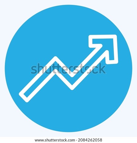 Icon Trending Up - Blue Eyes Style - Simple illustration,Editable stroke,Design template vector, Good for prints, posters, advertisements, announcements, info graphics, etc.